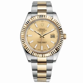 Rolex Datejust II 41mm - Ref: 116333 CSO - Champagne Stick Dial, Two Tone Stainless Steel & 18K Yellow Gold Oyster Bracelet Men's Watch