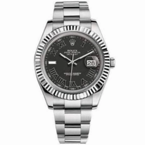 Rolex Datejust II 41mm - Ref: 116334 bkro - Black Dial, Stainless Steel Oyster Bracelet Men's Watch
