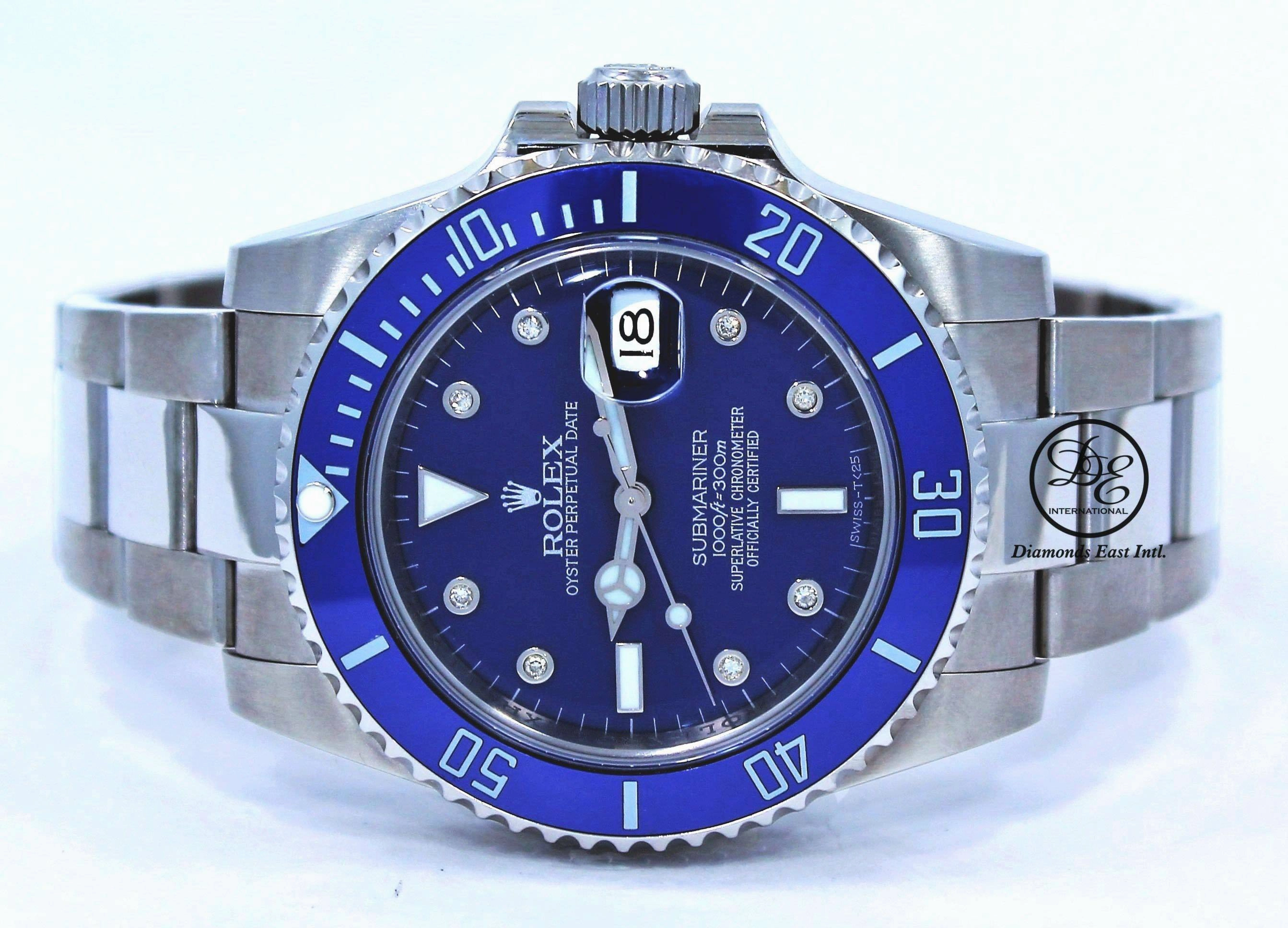 Rolex Oyster Perpetual Submariner Date 116610 LN Blue Diamond Dial Ceramic Bezel BOX/PAPERS