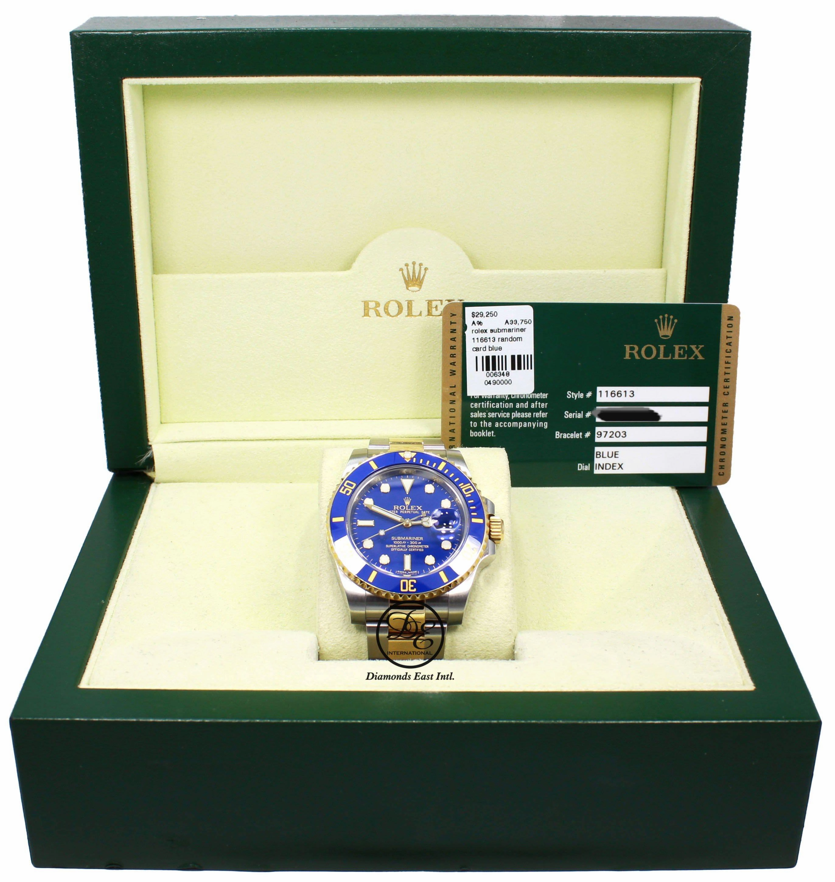 Rolex Oyster Perpetual Submariner Date 18K Gold/SS 116613LB  BOX/PAPERS