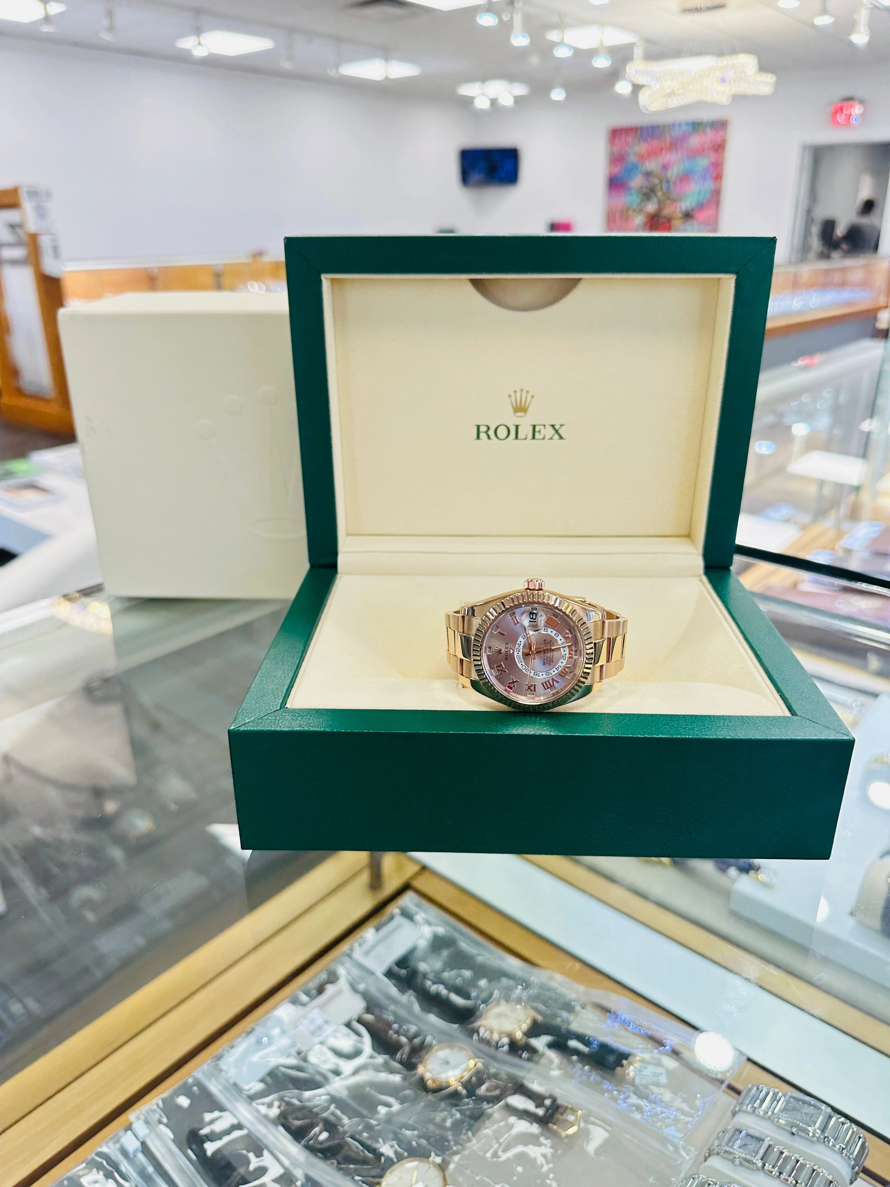 Rolex Sky-Dweller 18K Rose Gold Sundust Dial 326935 MINT