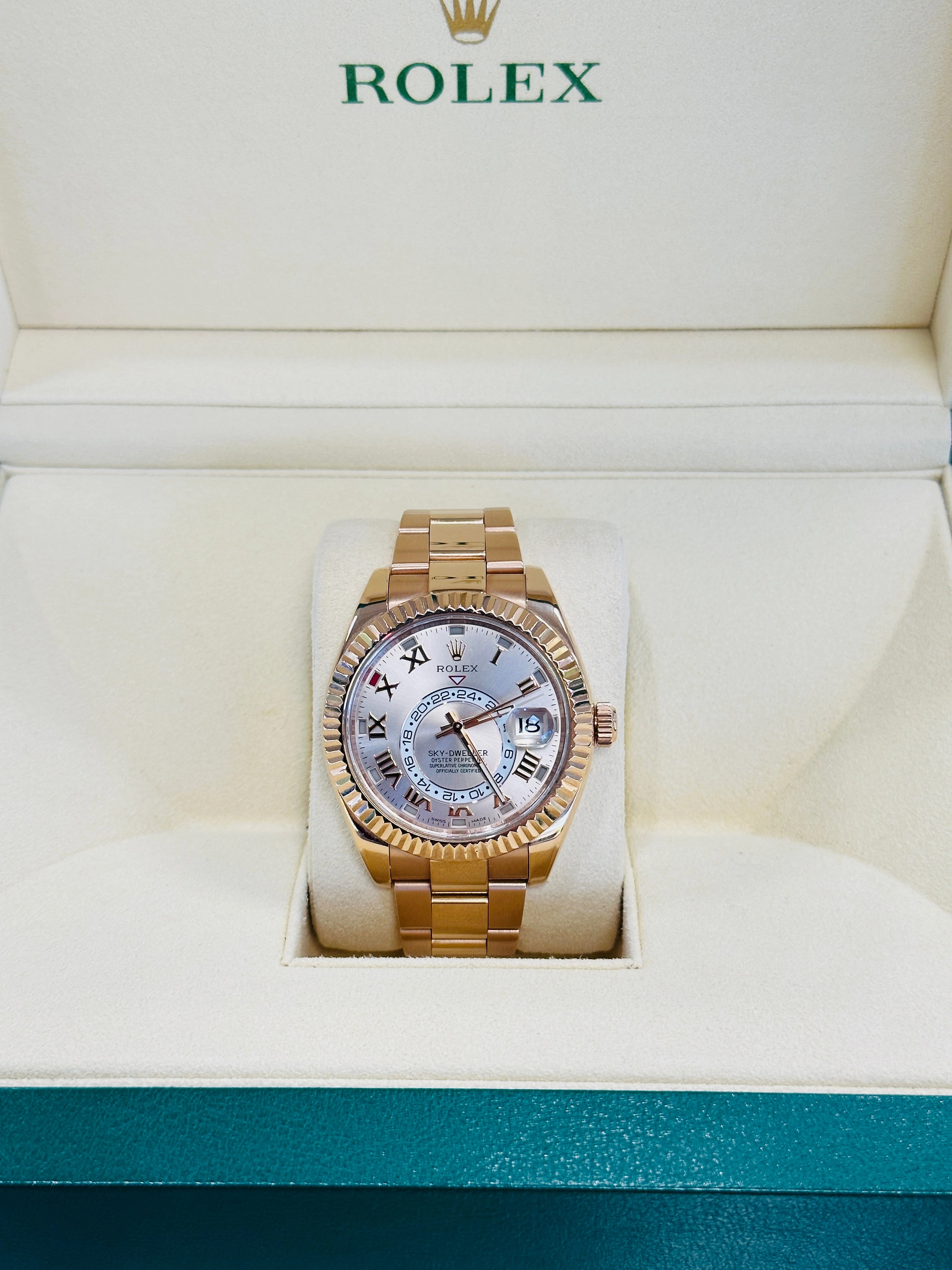 Rolex Sky-Dweller 18K Rose Gold Sundust Dial 326935 MINT
