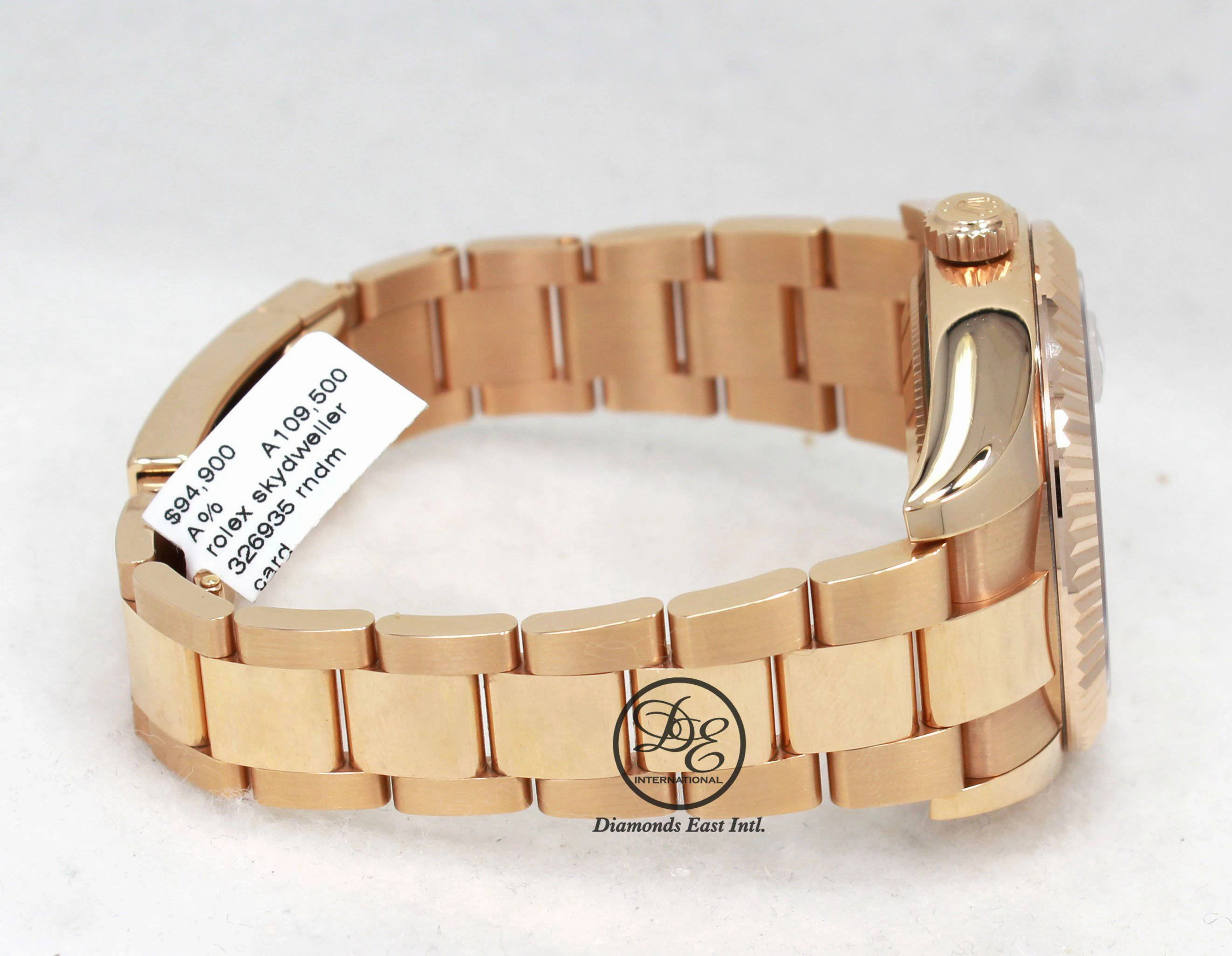 Rolex Sky-Dweller 18K Rose Gold Sundust Dial 326935 MINT