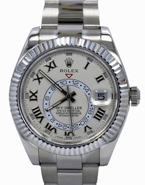 Rolex Sky-Dweller 18K White Gold Ivory Dial 326939 IVRRRO BOX/PAPERS