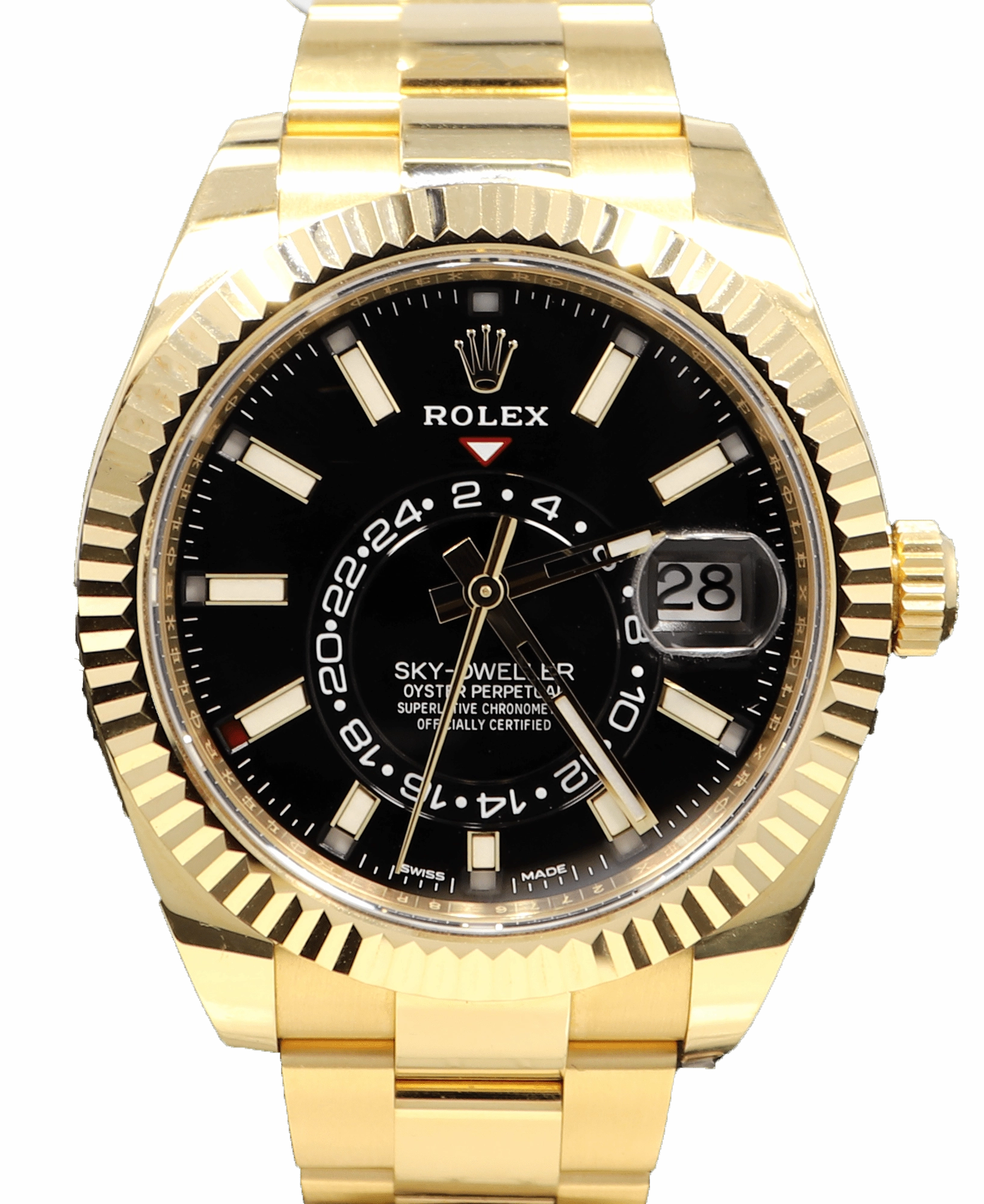 Rolex Sky-Dweller 18K Yellow Gold 326938 Black DIal BOX/PAPERS