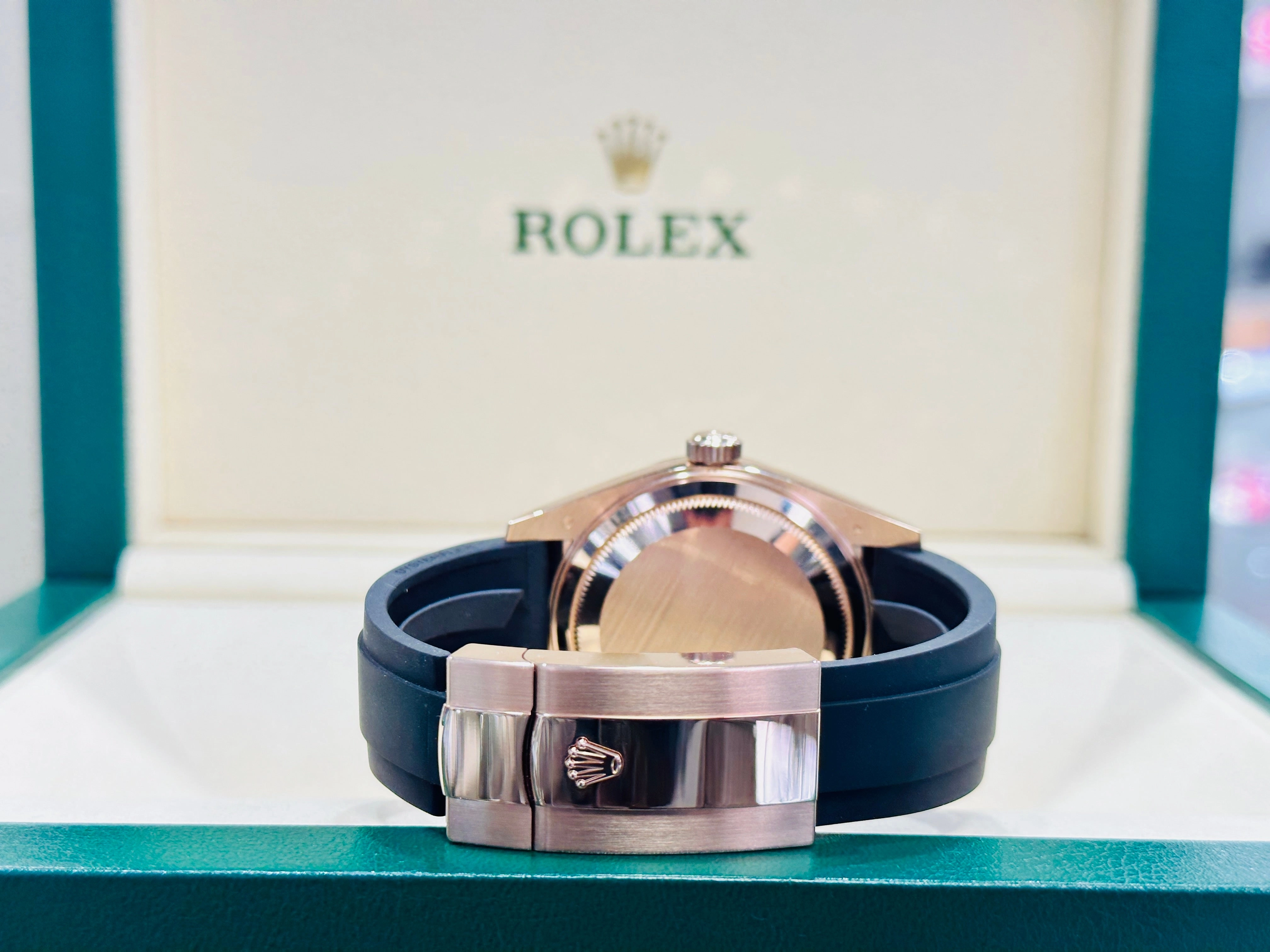 Rolex Sky-Dweller 326235 18K EverRose Gold Chocolate Dial 42 OysterFlex Box And Papers Unworn