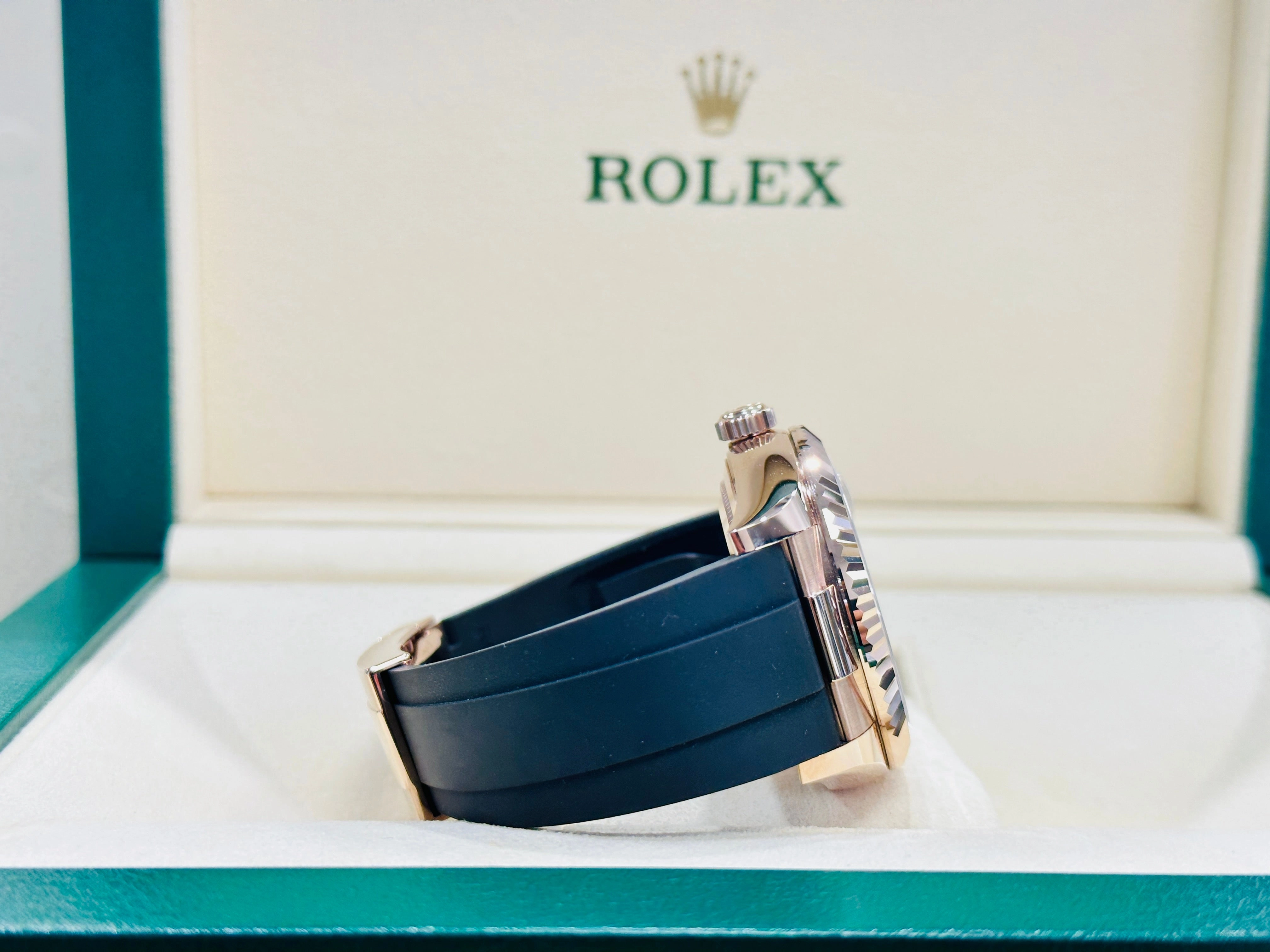 Rolex Sky-Dweller 326235 18K EverRose Gold Chocolate Dial 42 OysterFlex Box And Papers Unworn