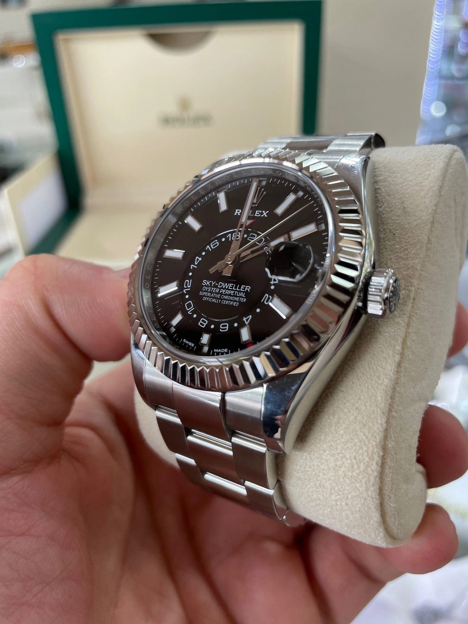 Rolex Sky-Dweller 326934 Black Dial Oyster Box and Papers PreOwned