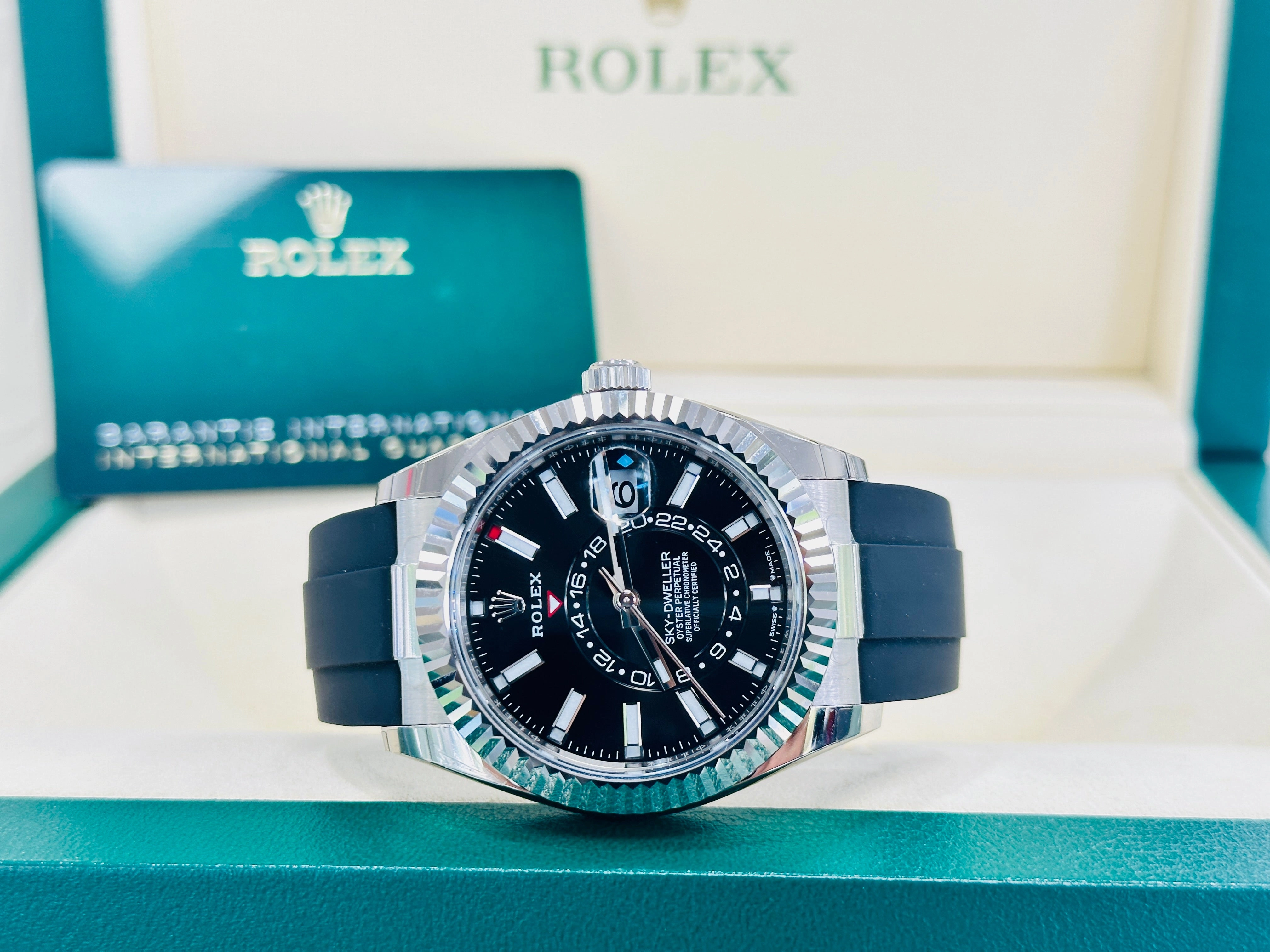 Rolex Sky-Dweller 336239 Oyster Flex 18K White Gold Box and Papers UNWORN