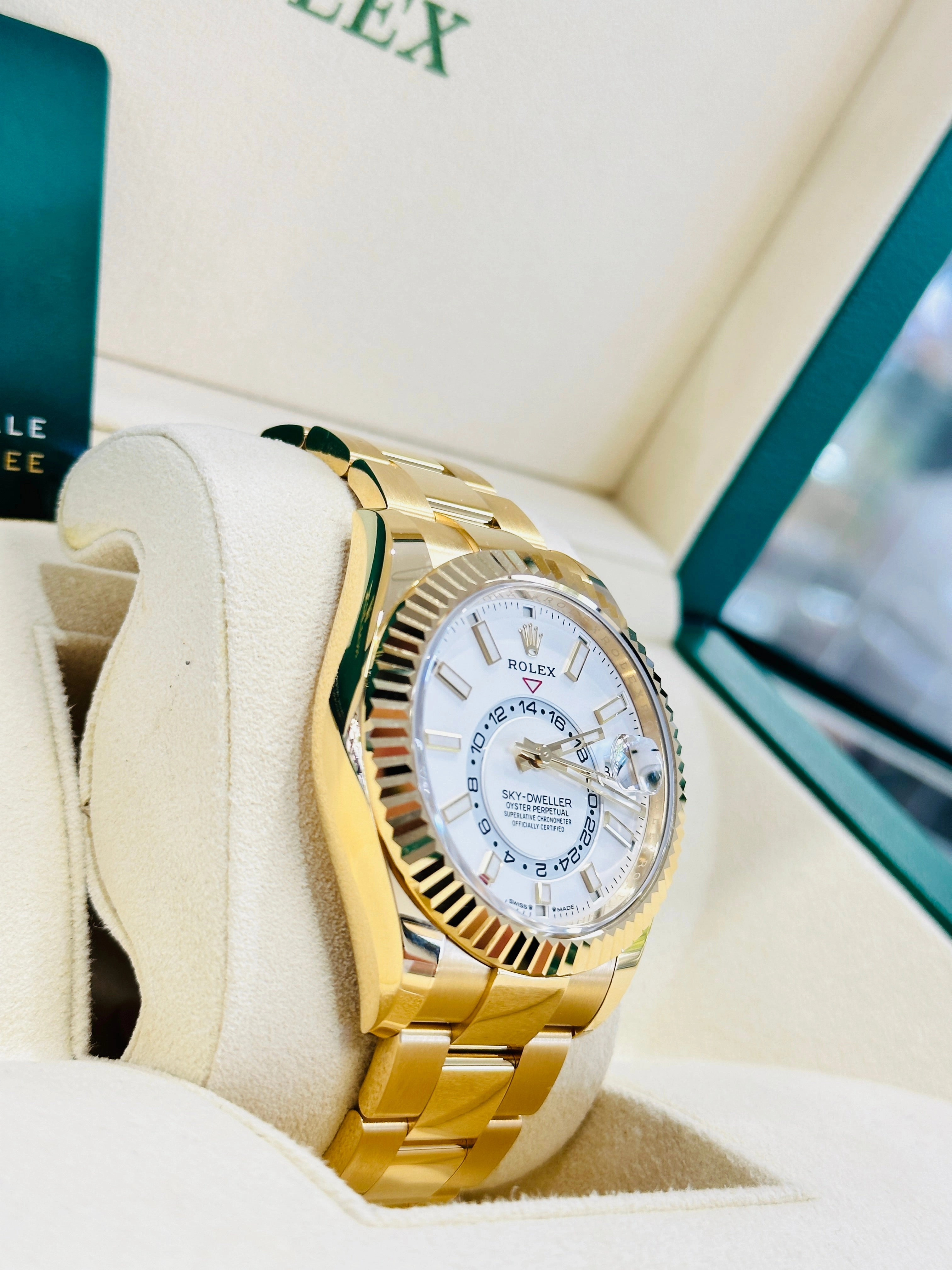 Rolex Sky-Dweller 336938 Yellow Gold White Dial UNWORN Box and Papers NEW MODEL 2023!