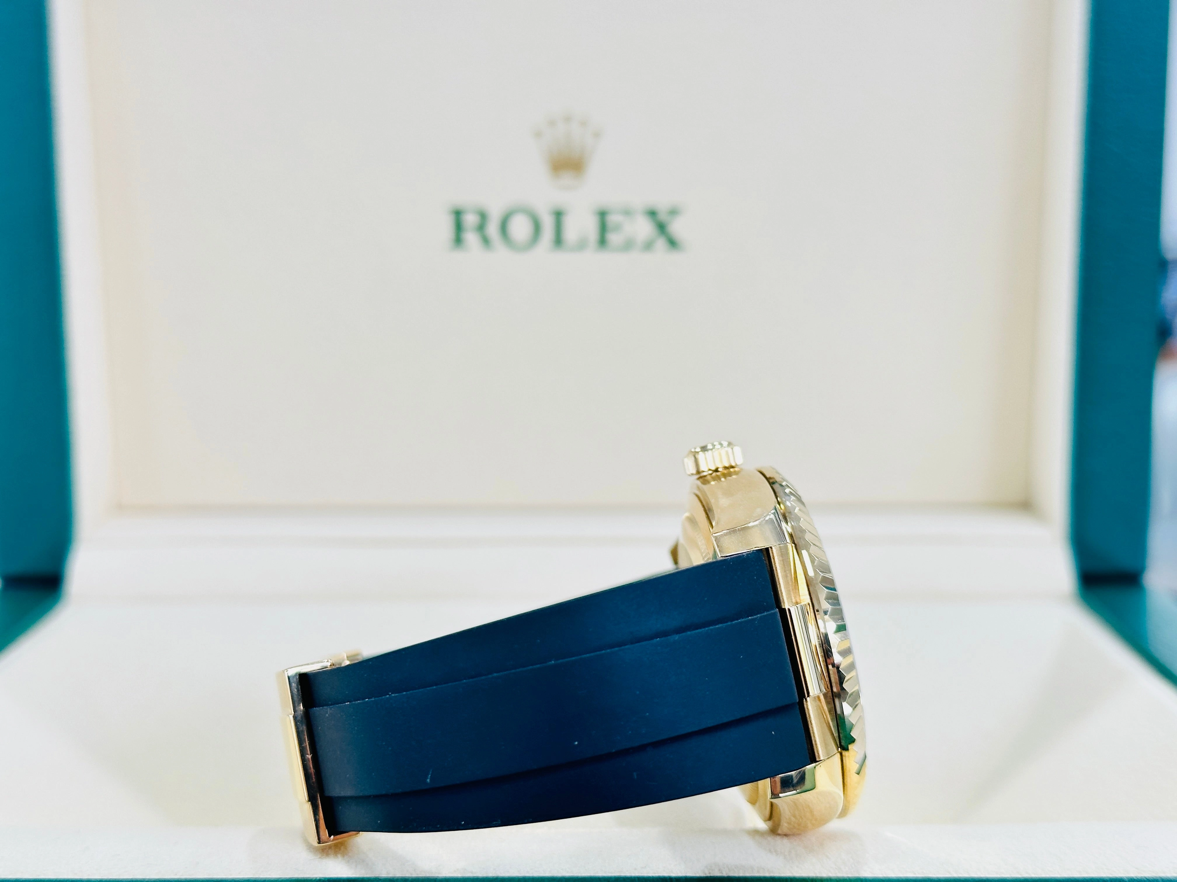 Rolex Sky-Dweller 42 Oysterflex 326238 Yellow Gold Champagne Dial Box and Paper PreOwned