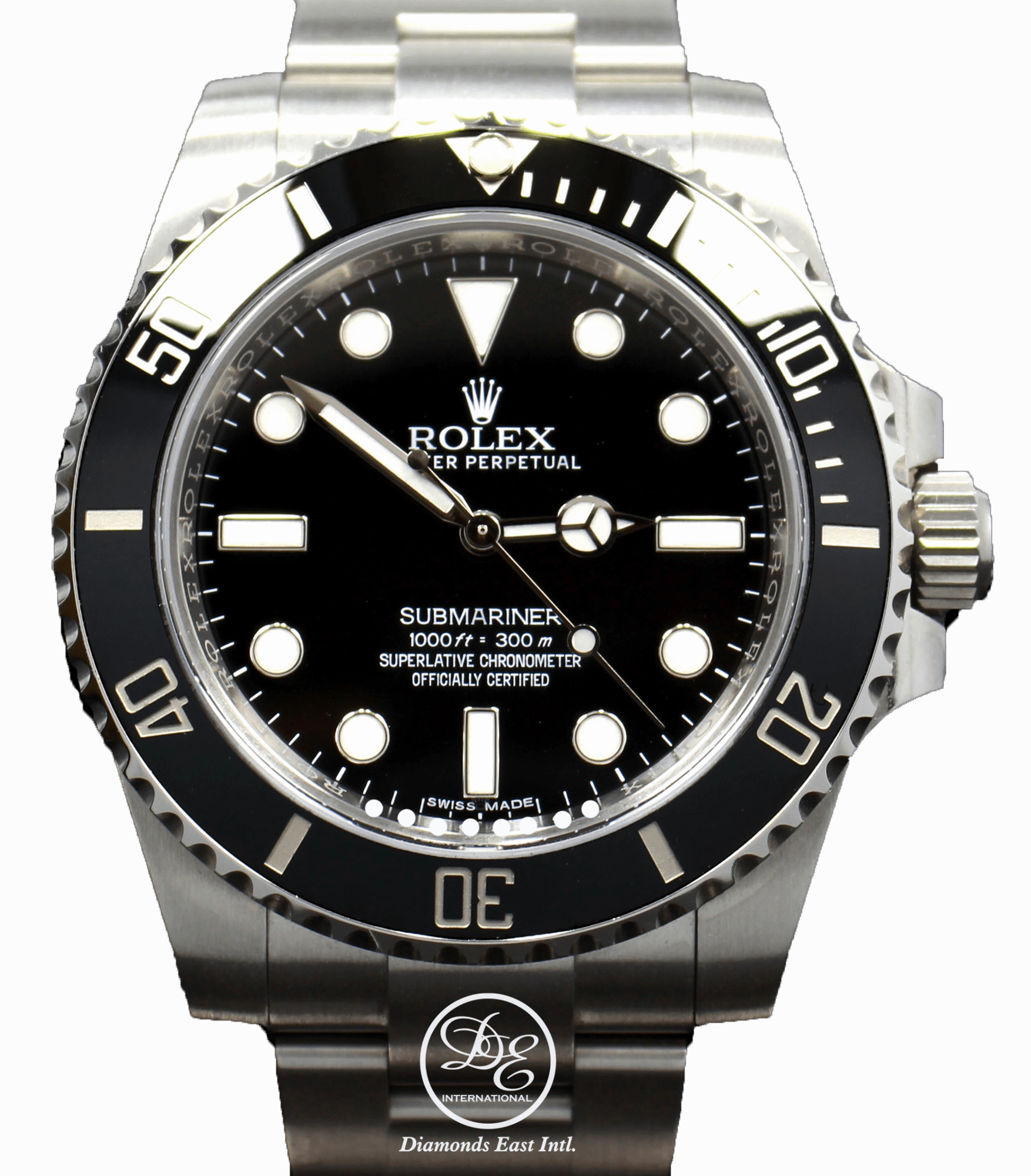 Rolex Submariner 114060 Steel Oyster Black Ceramic Bezel Watch BOX/PAPERS