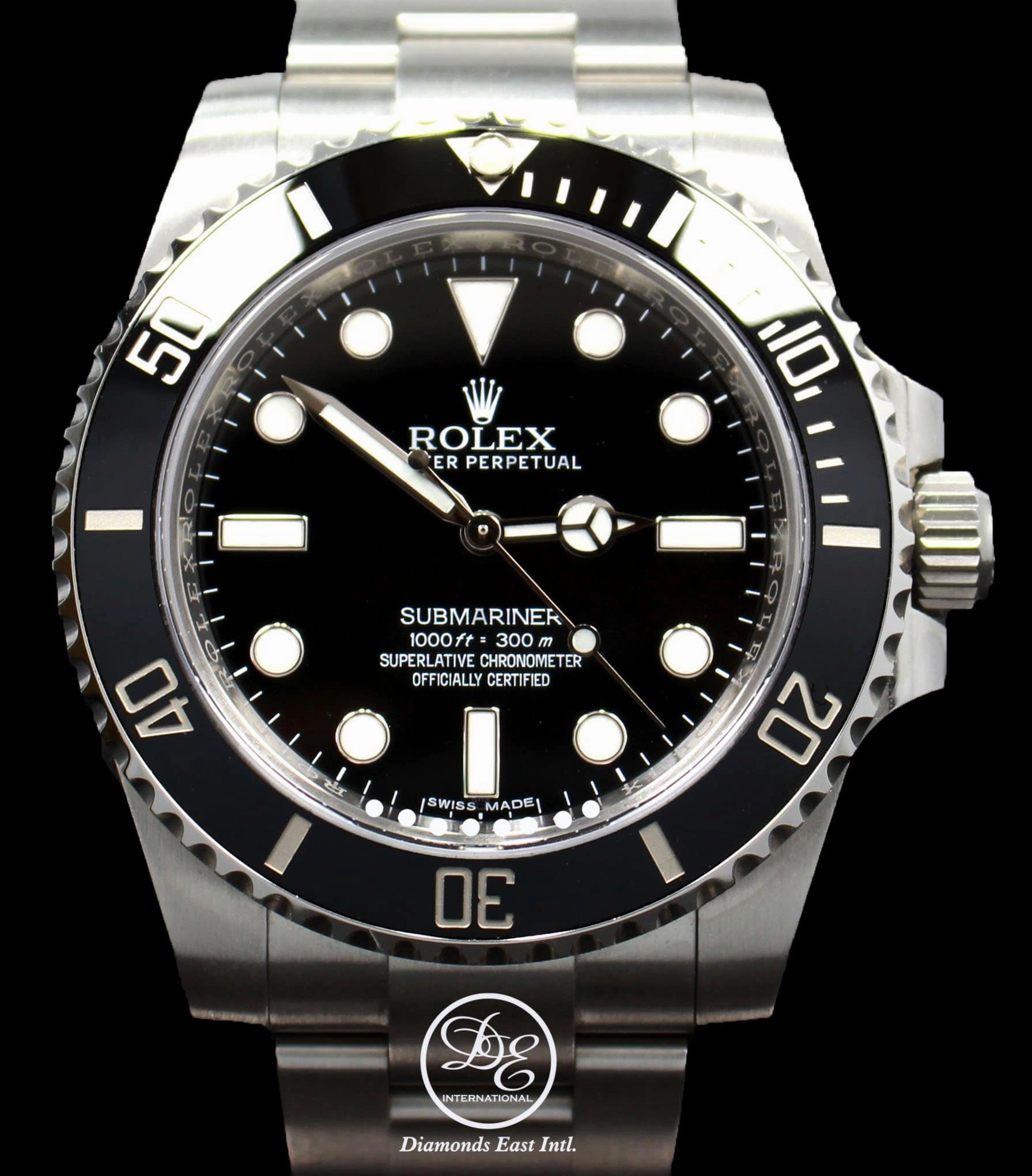 Rolex Submariner 114060 Steel Oyster Black Ceramic Bezel Watch BOX/PAPERS