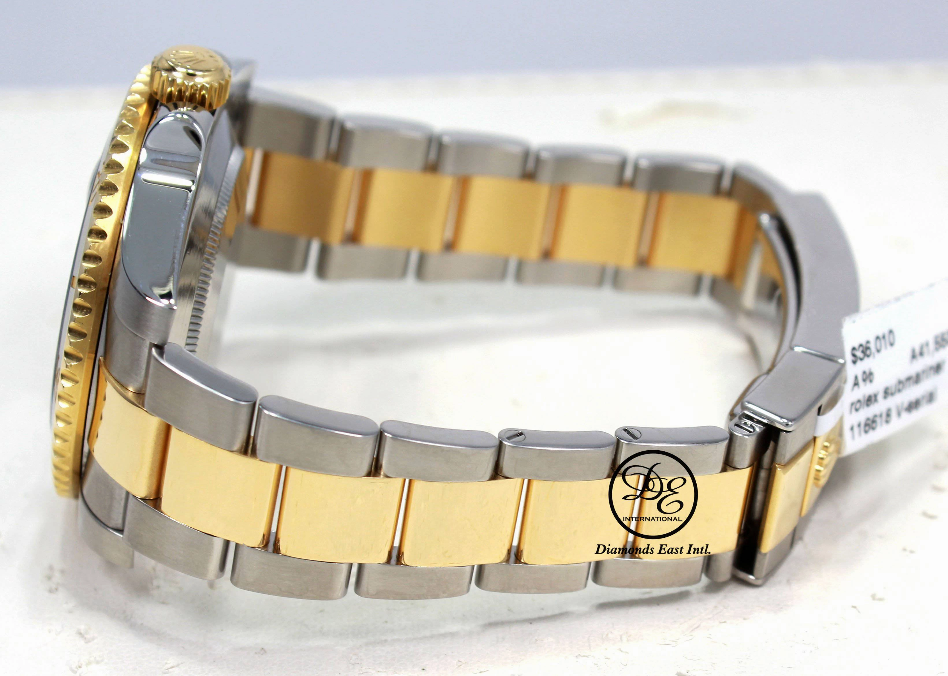 Rolex Submariner 116613 BLKDD 18K Yellow Gold /SS Rare Discontinued Factory Black Diamond Dial Box/Papers