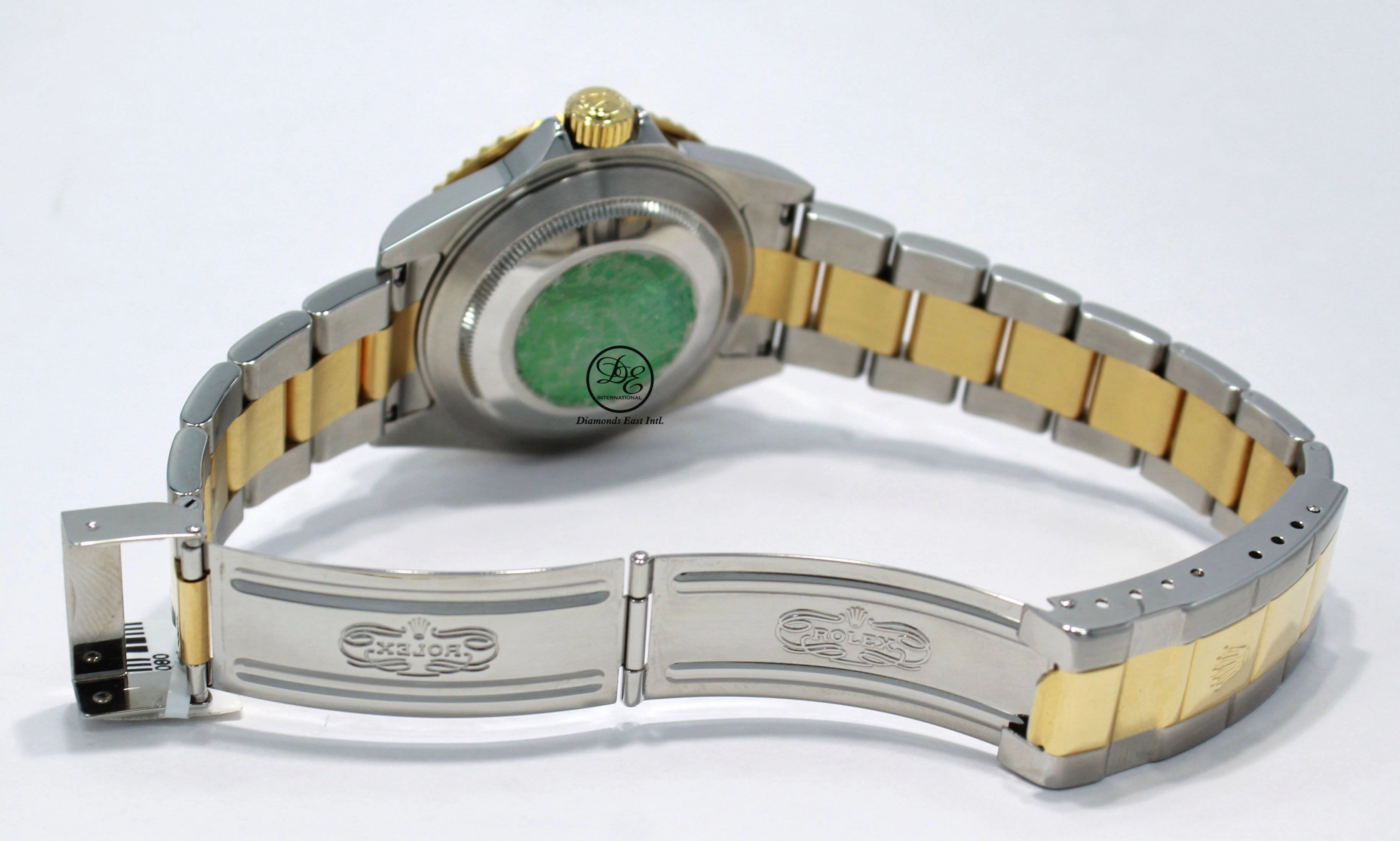 Rolex Submariner 16613 18k Yellow Gold/SS FACTORY Serti Blue Sapphires & Diamonds