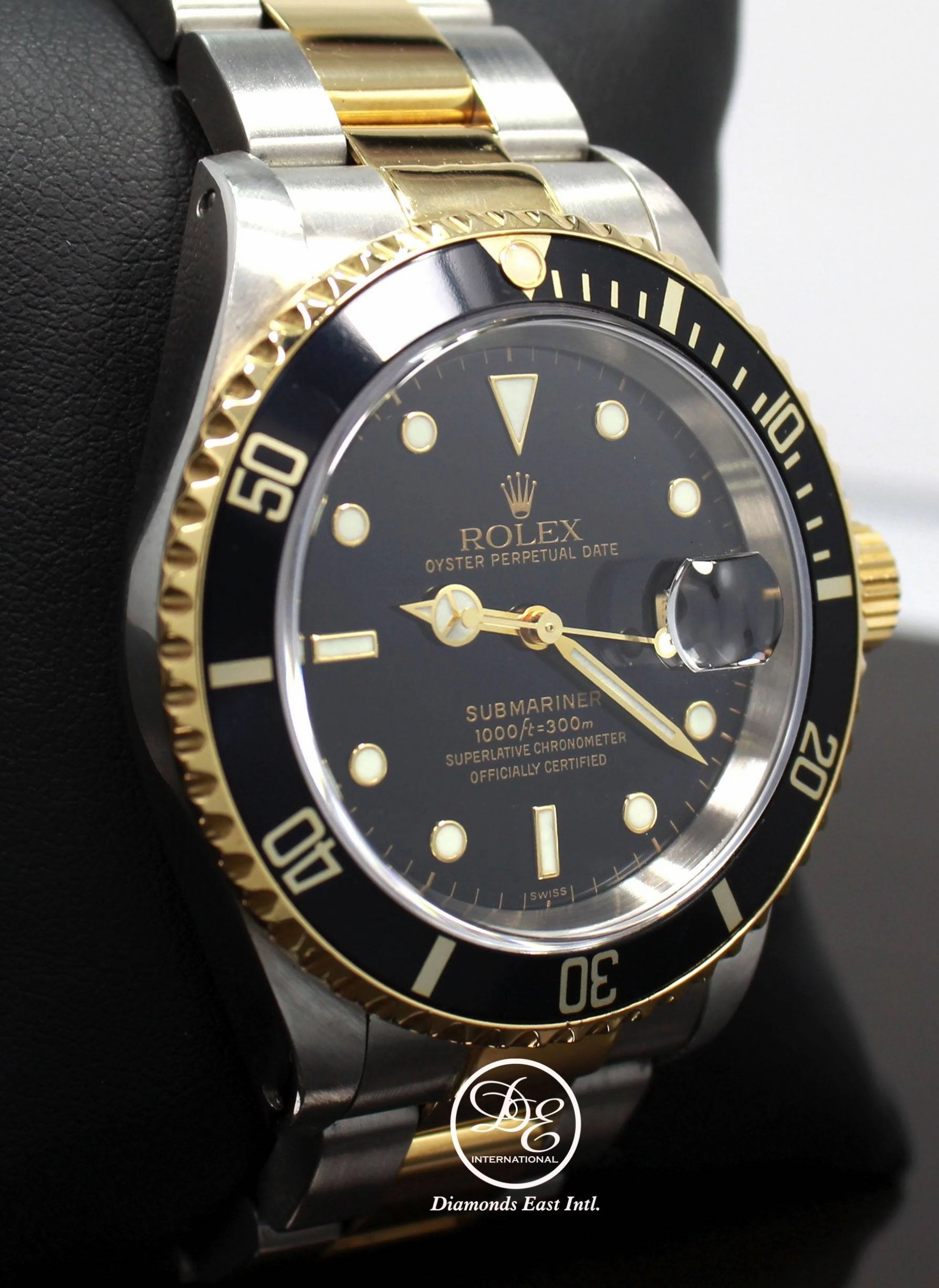 ROLEX Submariner 16613 18K Yellow Gold /Steel Black Bezel