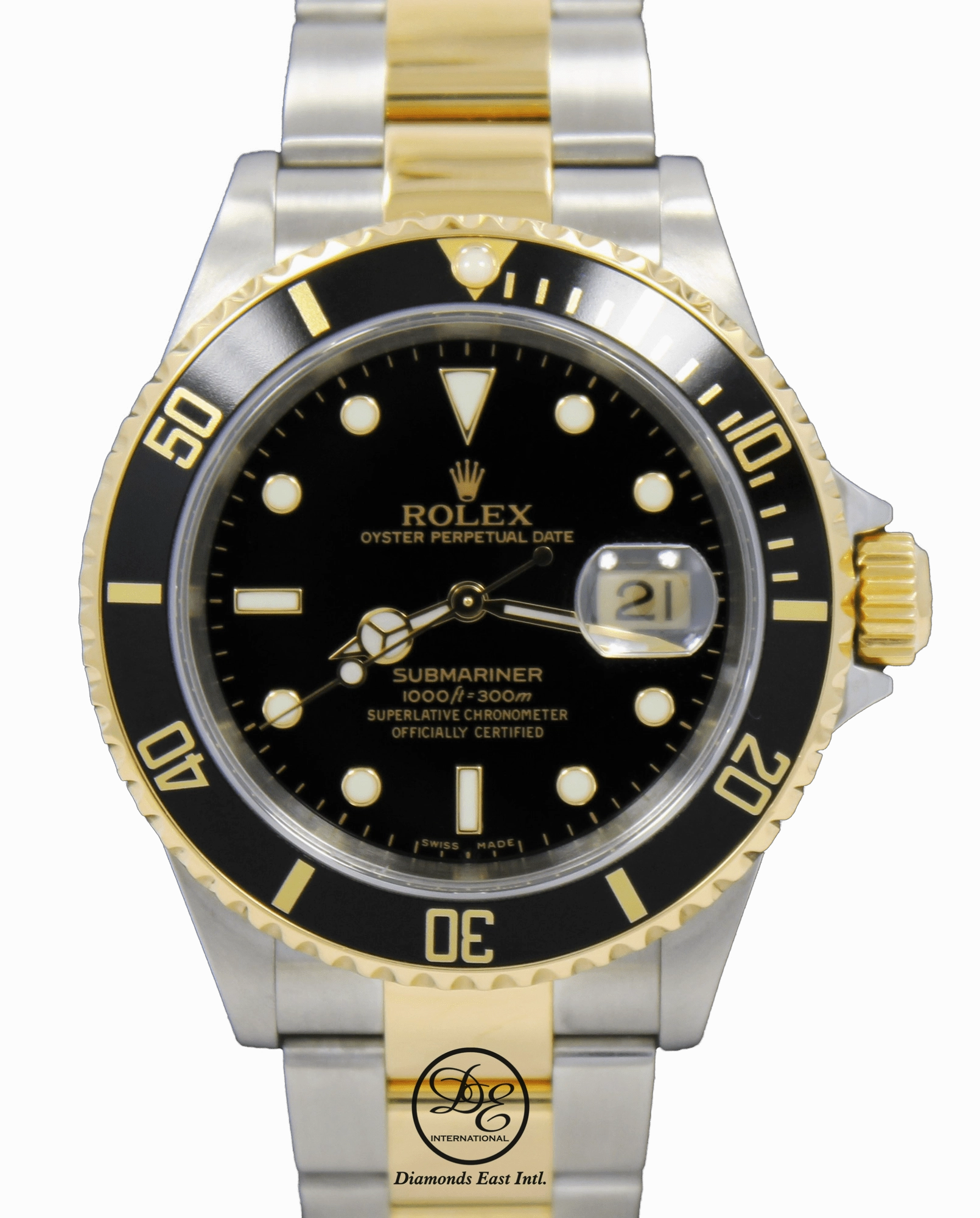 Rolex Submariner 16613 18K Yellow Gold /Steel Oyster Black Bezel Watch