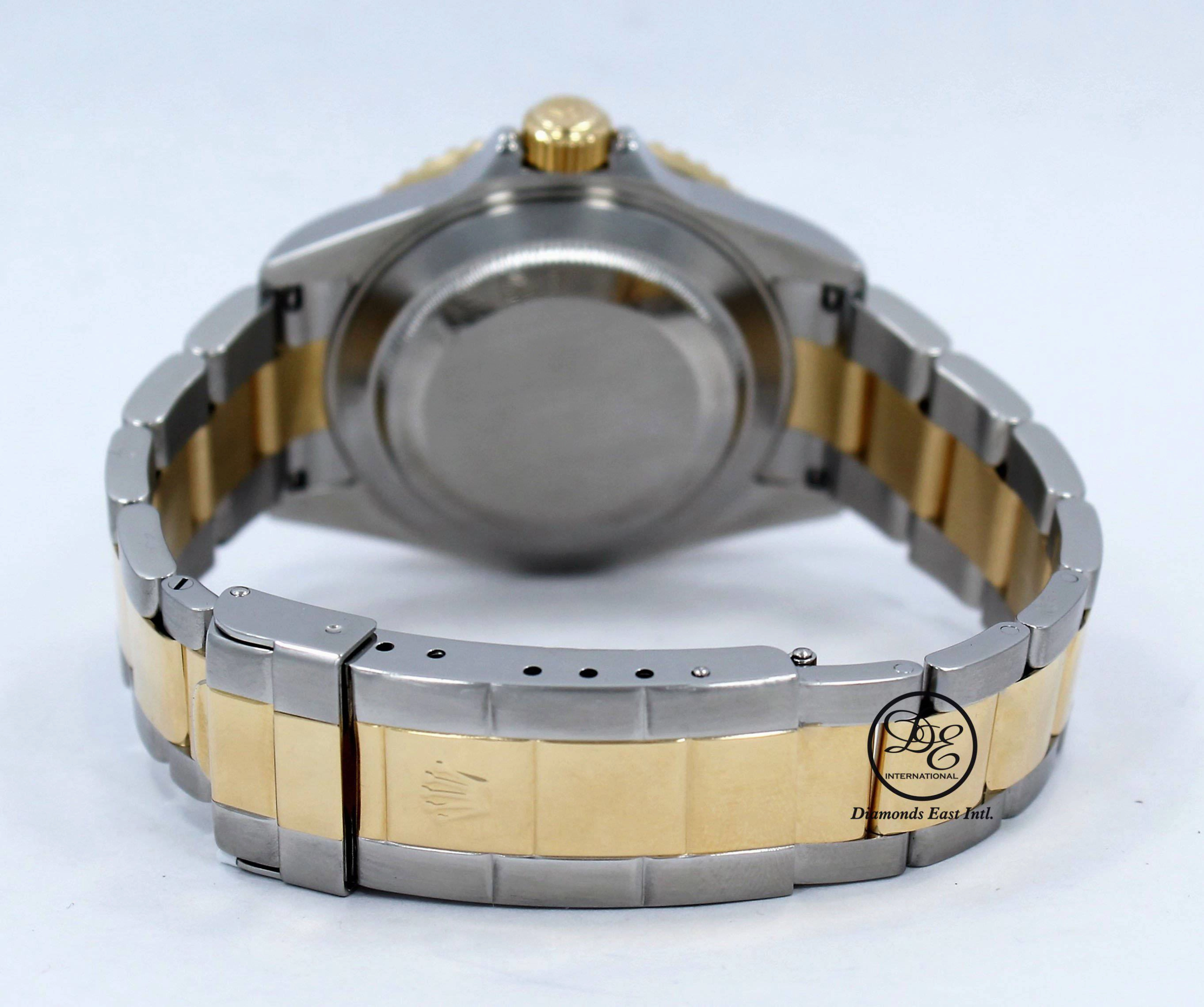 Rolex Submariner 16613T 18k Yellow Gold/SS Factory Serti Blue Sapphires Diamonds BOX/PAPERS