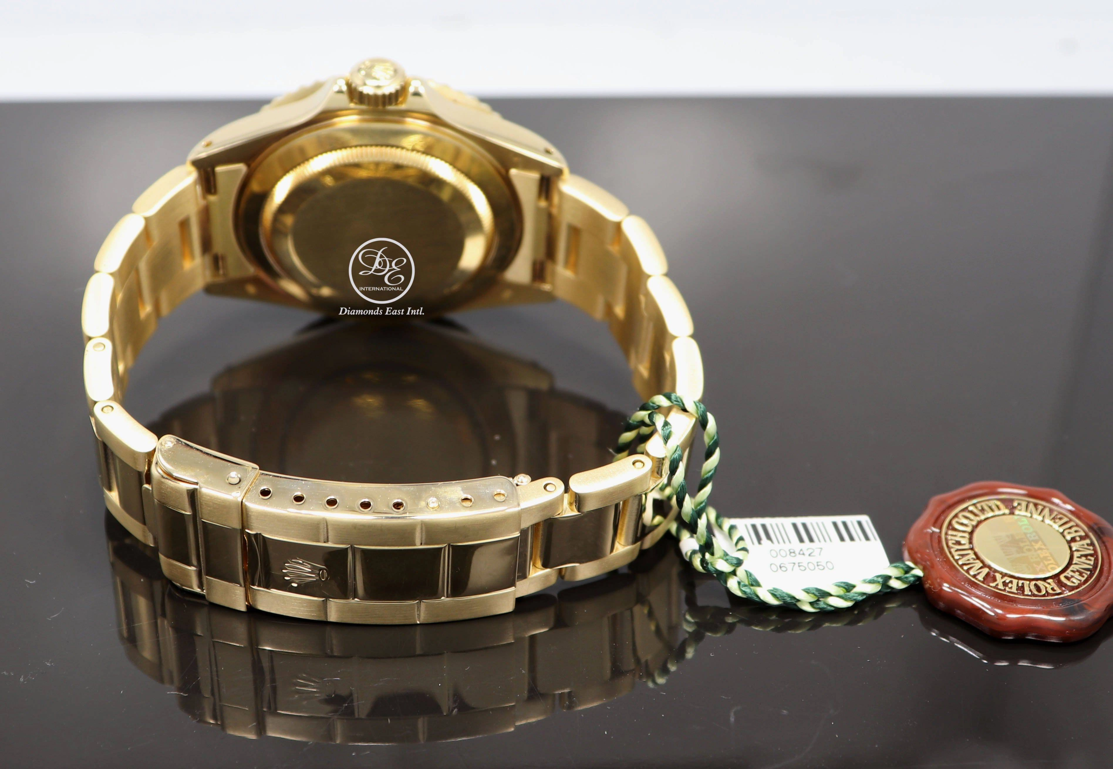 ROLEX Submariner 16618 18k Yellow Gold Oyster Black Dial & Bezel Watch