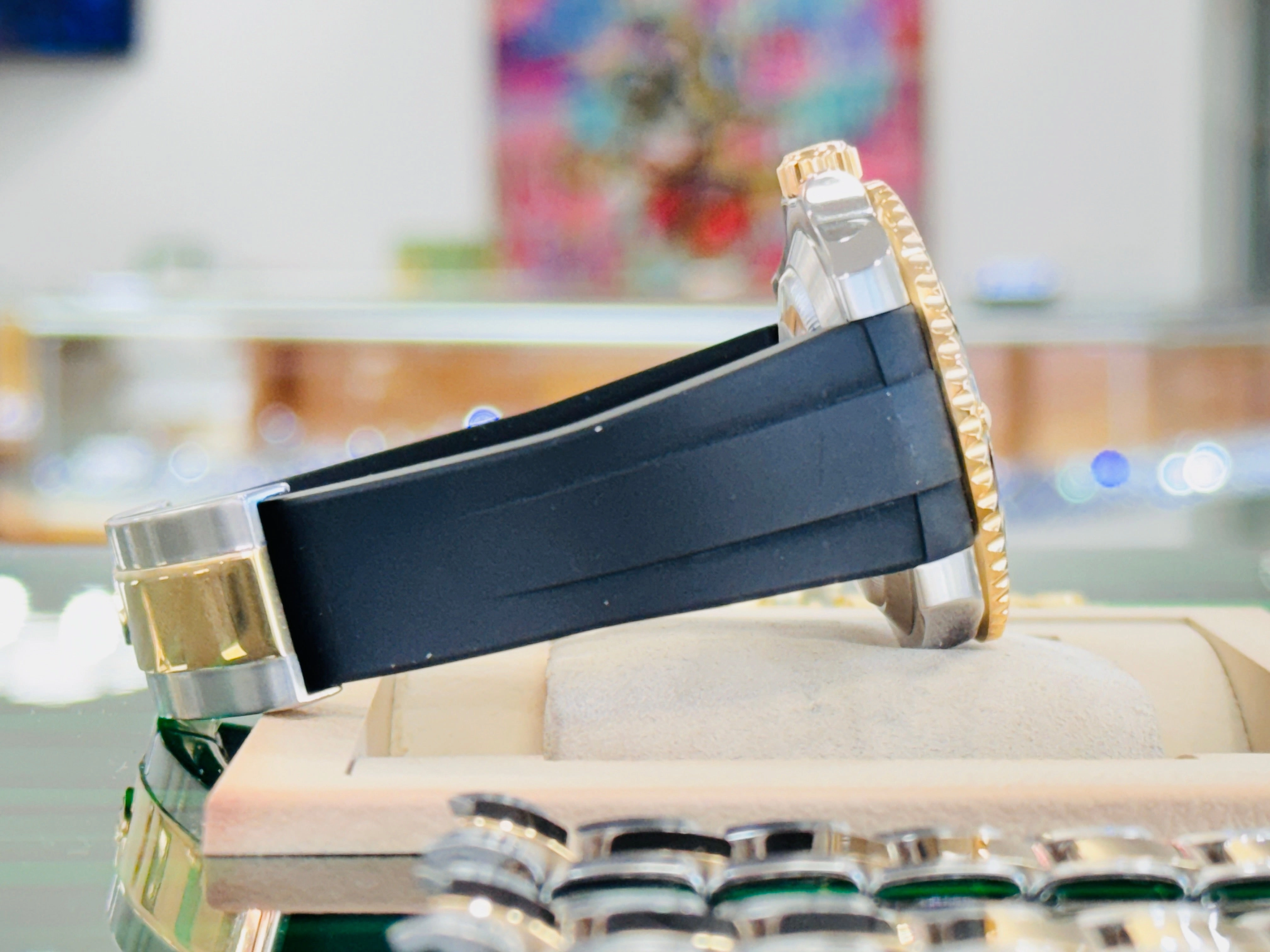 Rolex Submariner Date 116613LN 40 Black Dial Rubber B   Original OYSTER STEEL/GOLD BAND Watch Box/Paper