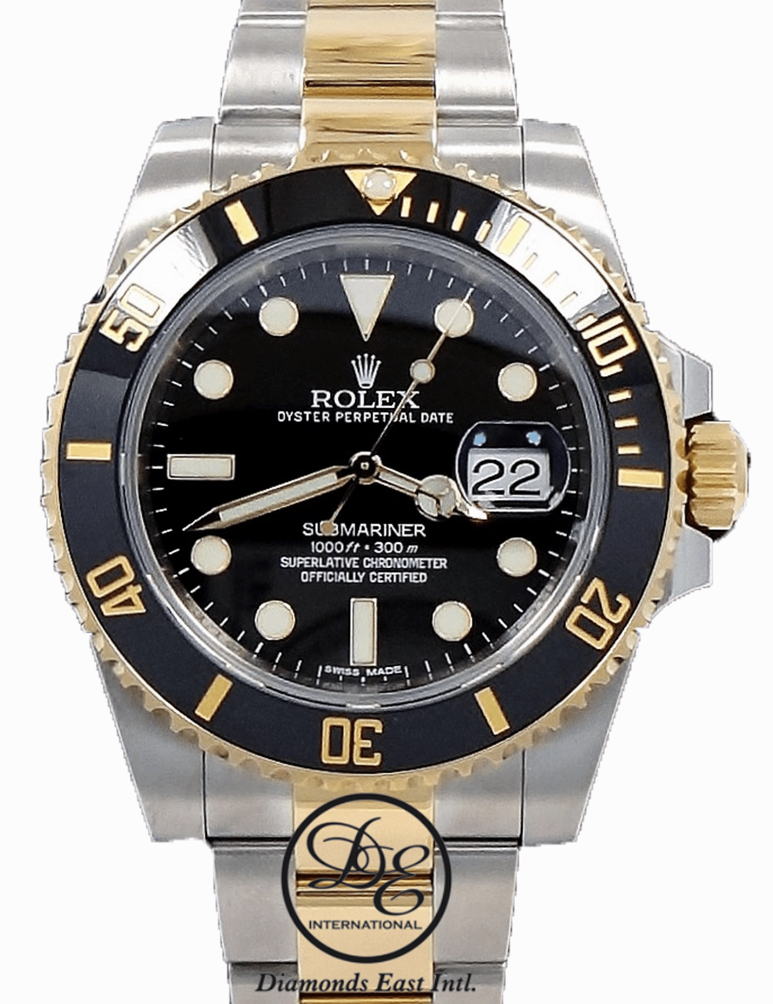 Rolex Submariner Date 116613LN Oyster Perpetual 18k Yellow Gold/ SS Black Ceramic