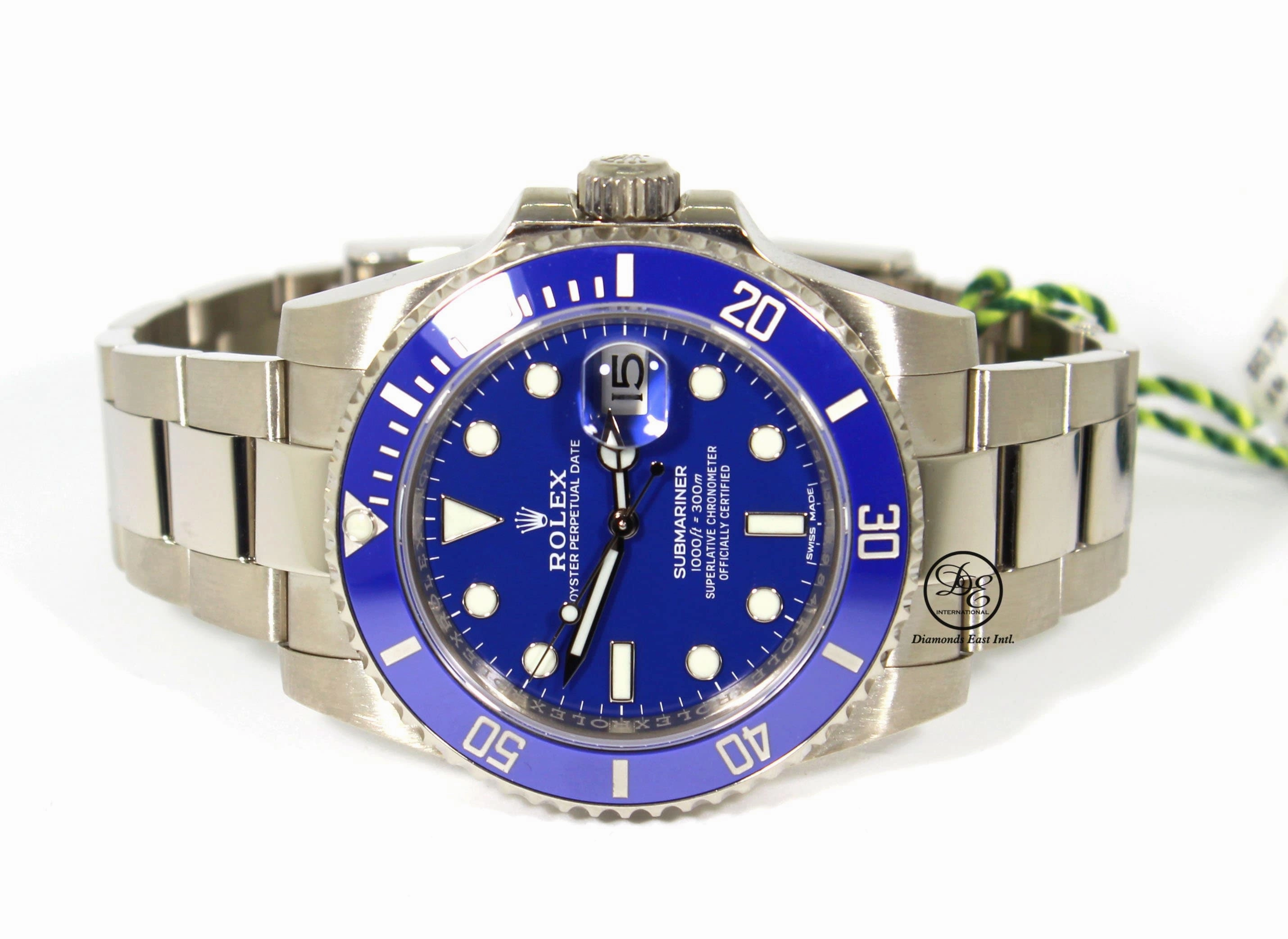 Rolex Submariner Date 116619lb Oyster Perpetual 18K White Gold Smurf BOX/PAPERS