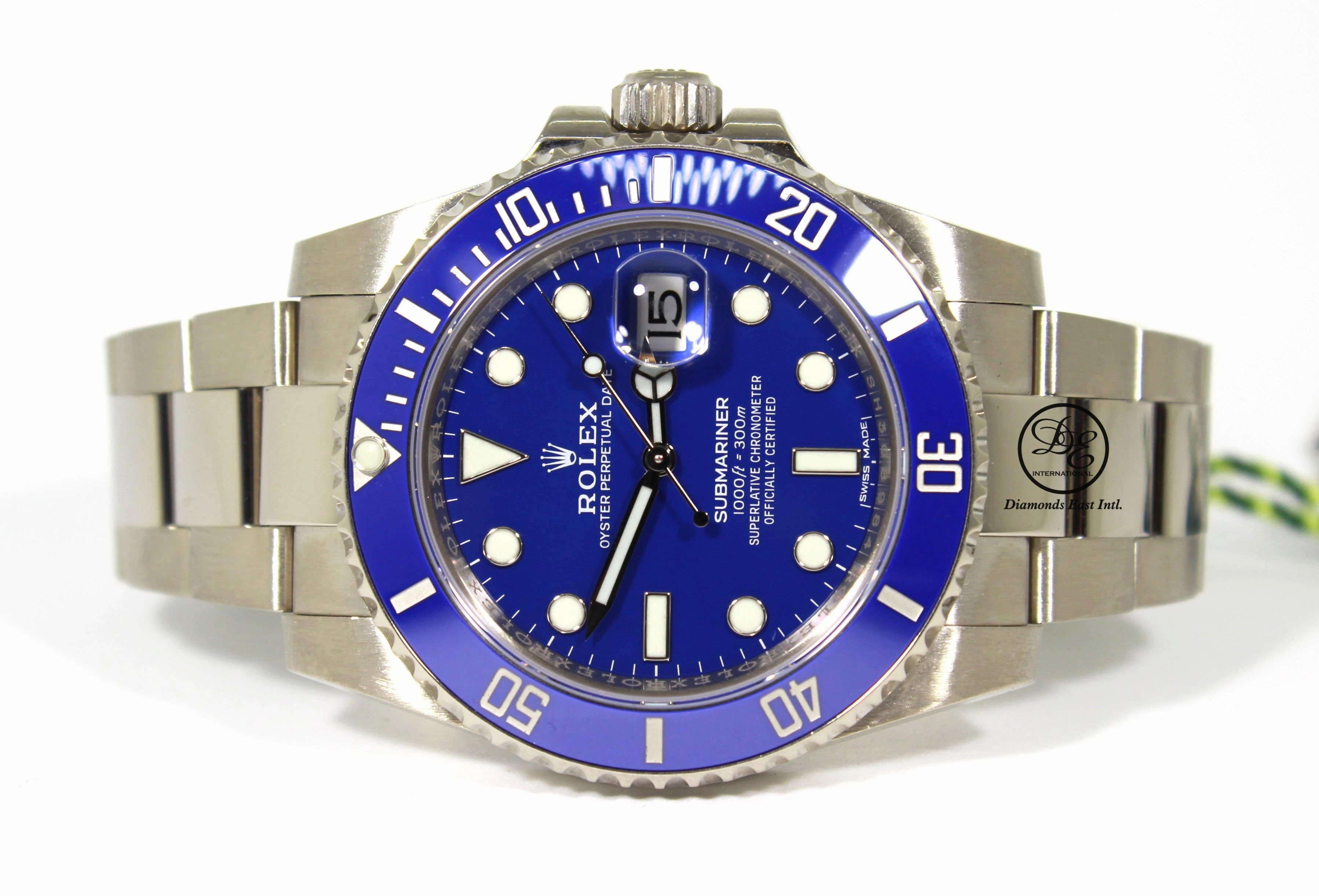 Rolex Submariner Date 116619lb Oyster Perpetual 18K White Gold Smurf BOX/PAPERS