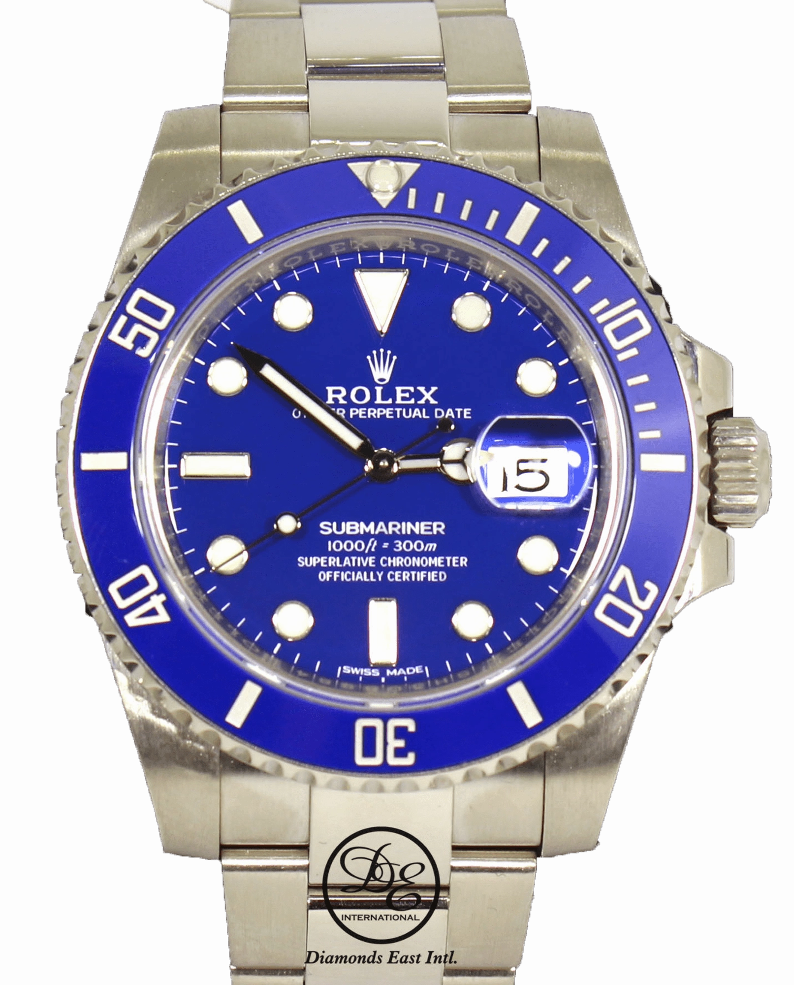 Rolex Submariner Date 116619lb Oyster Perpetual 18K White Gold Smurf BOX/PAPERS