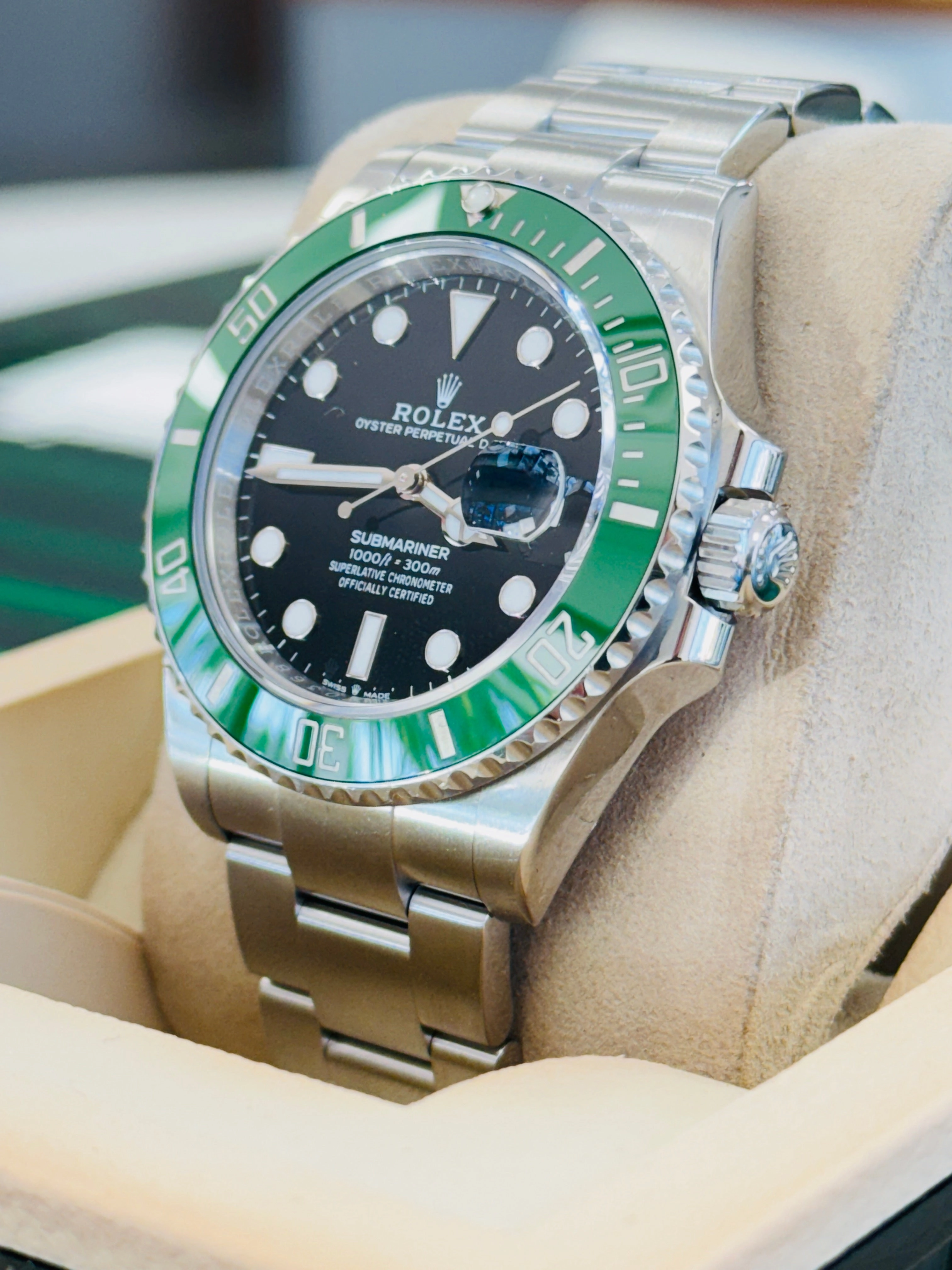 Rolex Submariner Date 126610LV 41mm Green Ceramic Bezel Box and Papers MINT