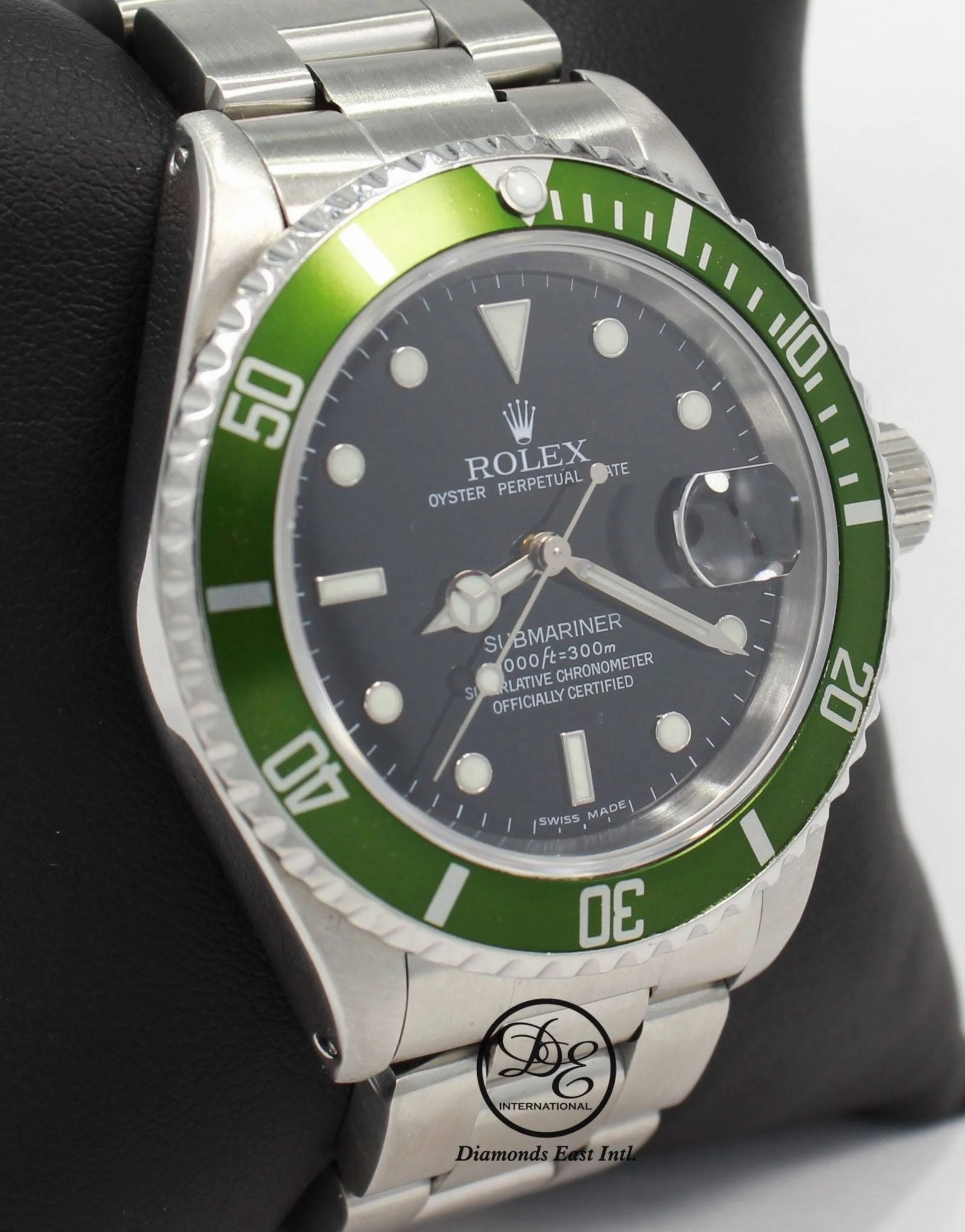 Rolex Submariner Date 16610 Oyster Date Ss Green Bezel Men's Watch
