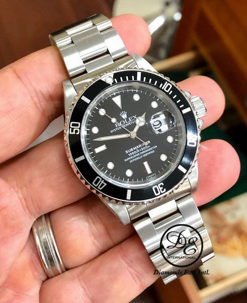 ROLEX Submariner Date 16610 Oyster Perpetual SS Black Dial Men's Watch