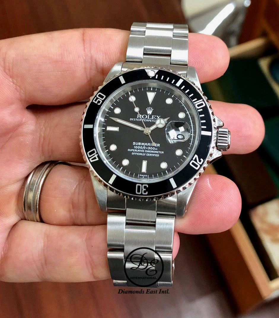 ROLEX Submariner Date 16610 Oyster Perpetual SS Black Dial Men's Watch