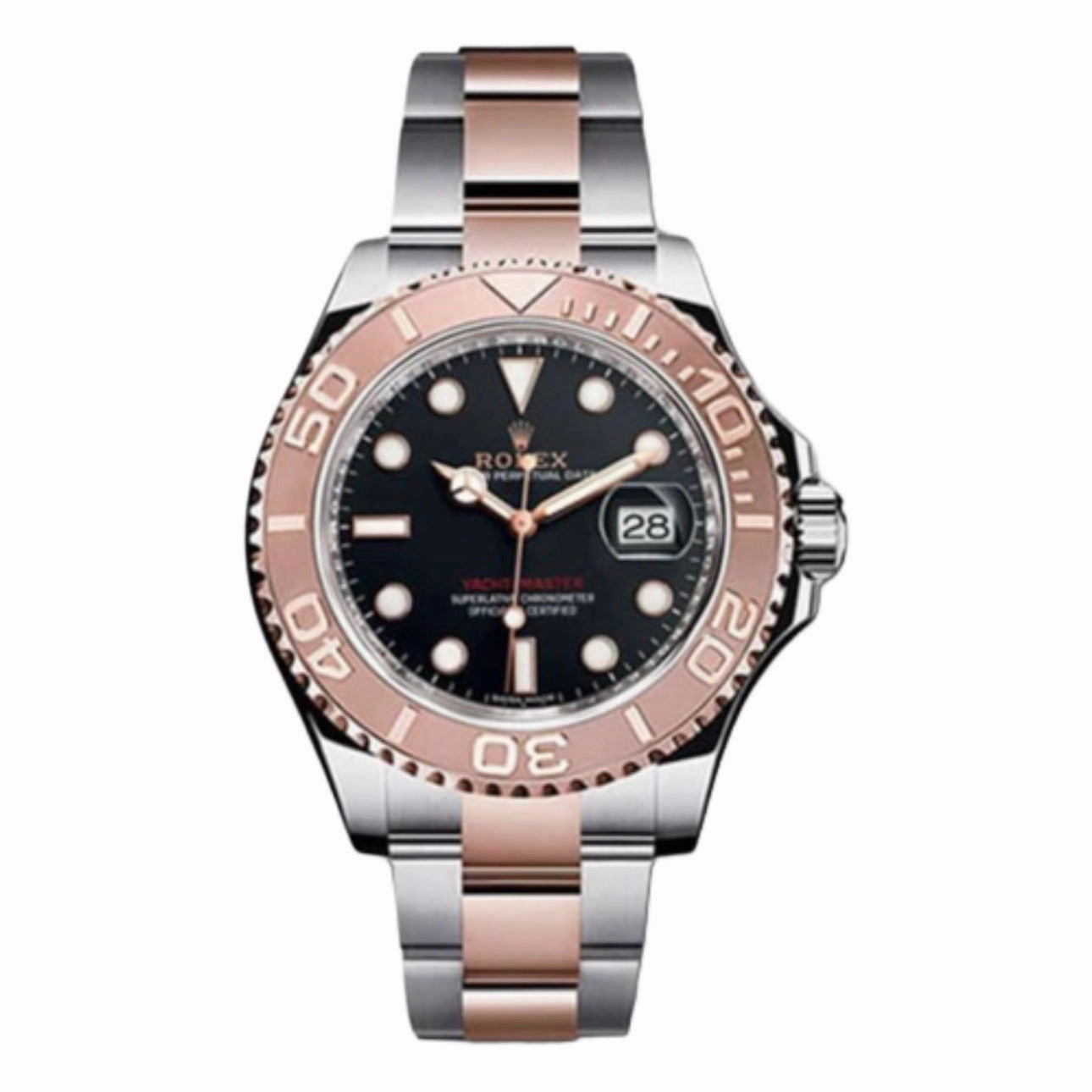 Rolex Yachtmaster 40mm - Ref: 126621-0002 - Black Dial, Two Tone Stainless Steel & 18K Rose Gold Oyster Bracelet Men's Watch