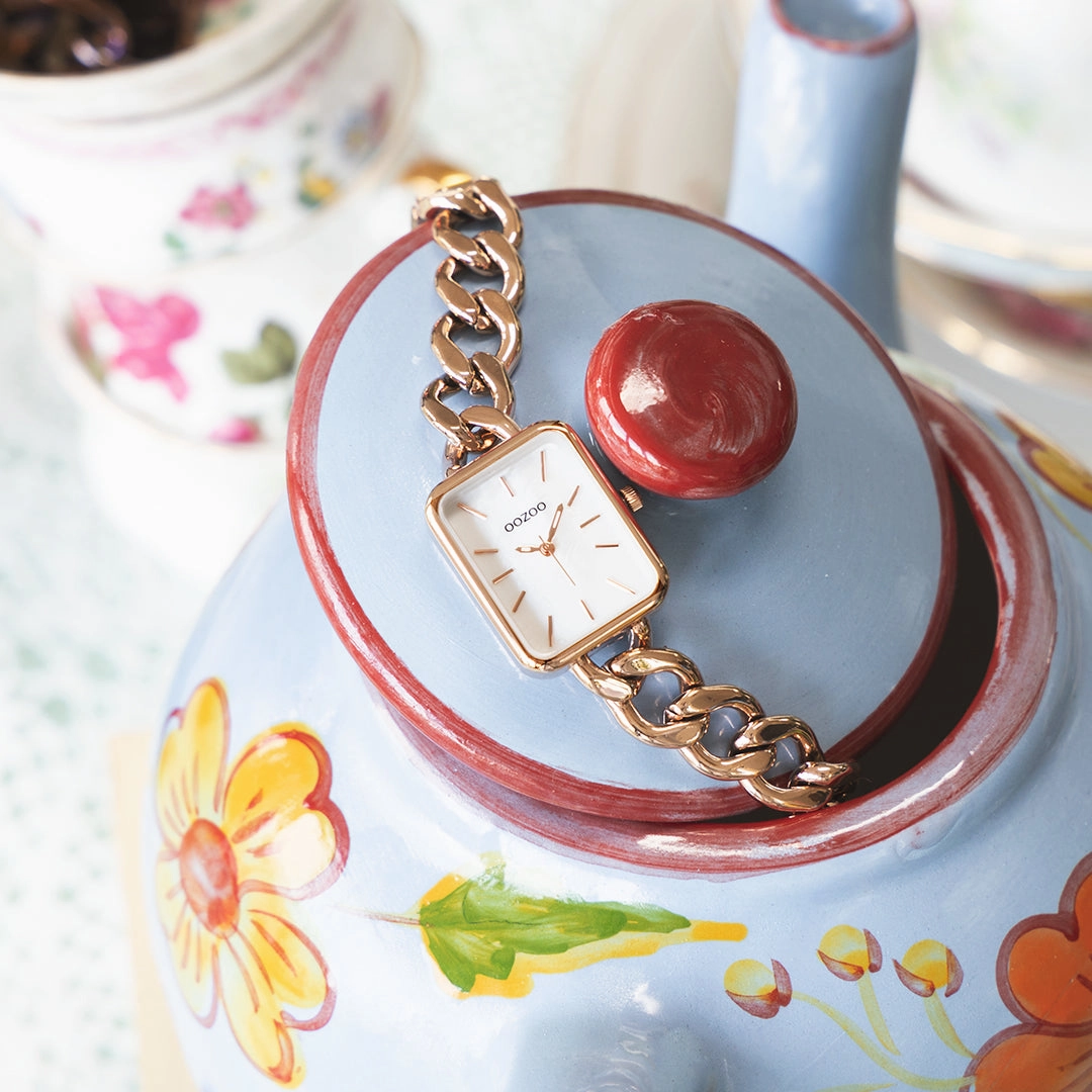 Rose gold coloured OOZOO watch with chain bracelet - C11134