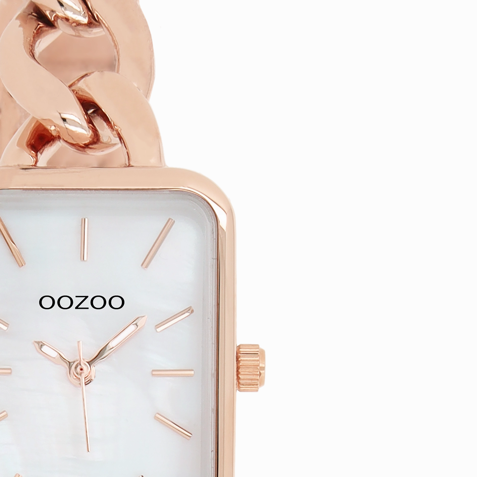 Rose gold coloured OOZOO watch with chain bracelet - C11134