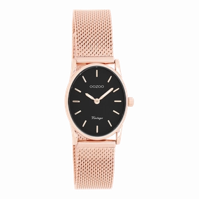 Rose gold coloured OOZOO watch with metal mesh bracelet - C20260