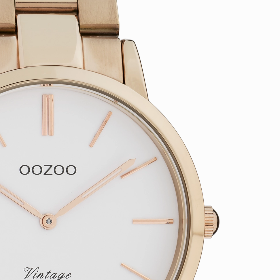 Rose gold coloured OOZOO watch with stainless steel bracelet - C20036