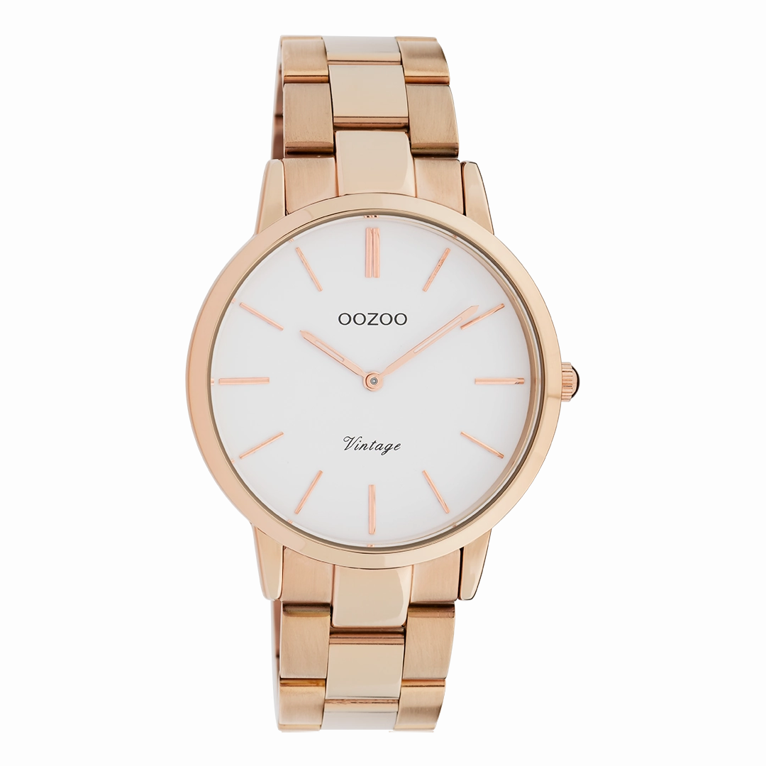 Rose gold coloured OOZOO watch with stainless steel bracelet - C20036