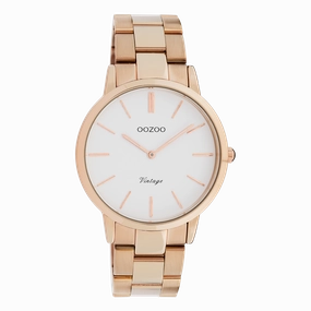 Rose gold coloured OOZOO watch with stainless steel bracelet - C20036