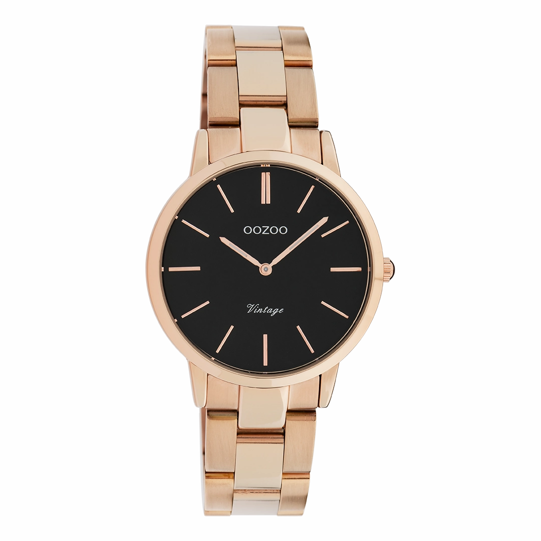 Rose gold coloured OOZOO watch with stainless steel bracelet - C20049