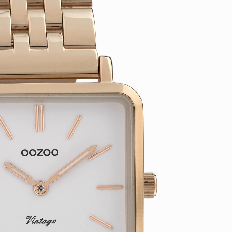 Rose gold coloured OOZOO watch with stainless steel bracelet - C9958
