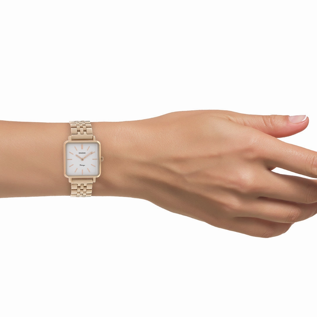 Rose gold coloured OOZOO watch with stainless steel bracelet - C9958