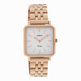 Rose gold coloured OOZOO watch with stainless steel bracelet - C9958