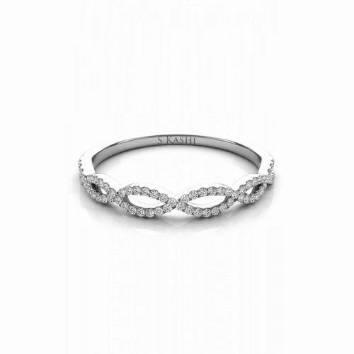 S Kashi & Sons Criss Cross Wedding Band EN7325-BWG