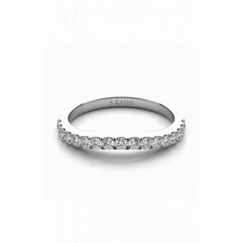 S Kashi & Sons Curved Wedding Band EN7154-BWG