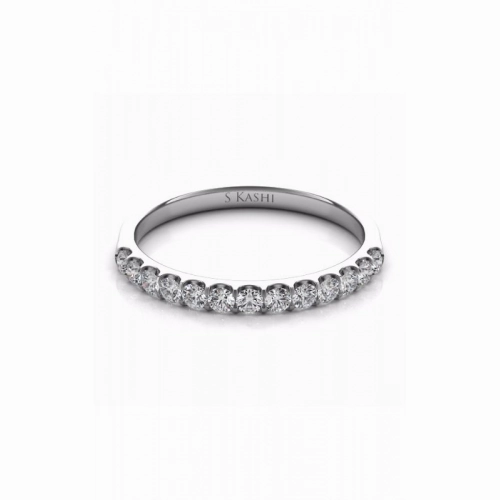 S Kashi & Sons Prong Set Wedding Band EN6593-BWG