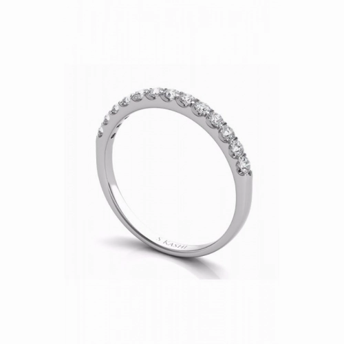S Kashi & Sons Prong Set Wedding Band EN6593-BWG