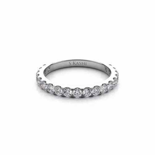 S Kashi & Sons Prong Set Wedding Band EN7006-BWG