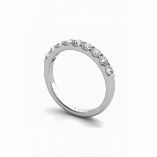 S Kashi & Sons Prong Set Wedding Band EN7164-BWG