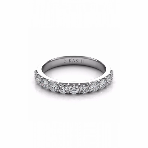 S Kashi & Sons Prong Set Wedding Band EN7346-BWG
